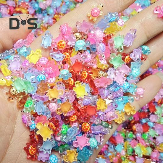 200 Pcs Mini Resin Turtles Glow In The Dark Tiny Turtle Figurines Miniature Turtle Statues for DIY Fairy Garden Micro Landscaping Decor