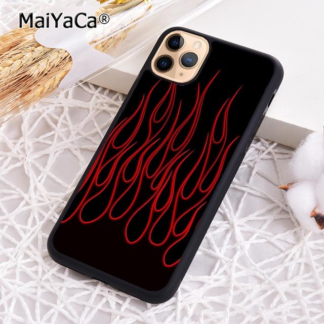Красный Синий Неоновое Пламя Огонь Чехол для Телефона Для iPhone 17 Air 16 pro max 15 14 plus 12 13 Защитная Крышка coque