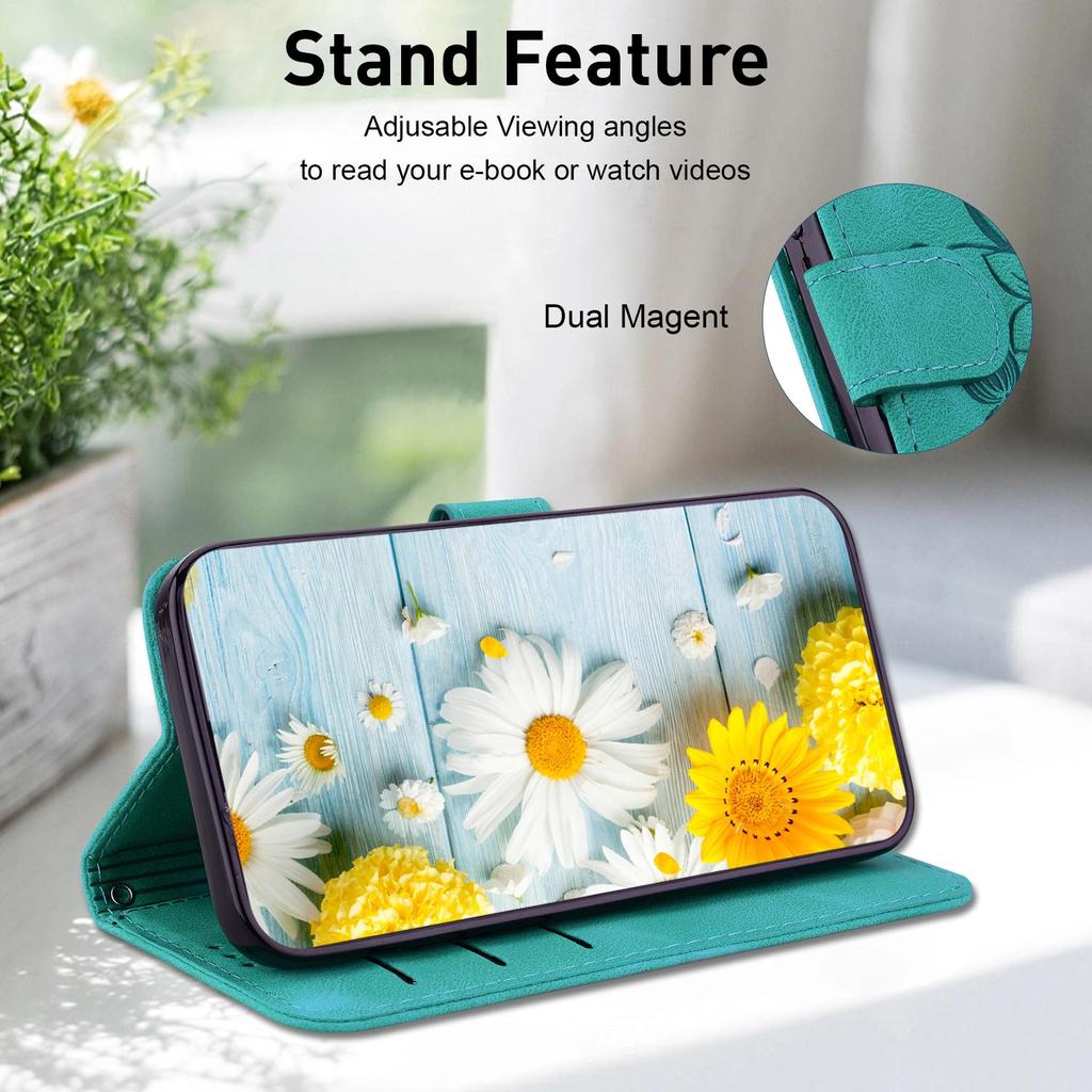 3D Тиснение Искусство Цветочный Узор Кожаный Чехол Для Телефона Кошелек Подставка Для Книги Для iPhone Samsung Xiaomi Redmi Girl Зеленый Фиолетовый Цвет Магнитная Карта Откидная Сумка