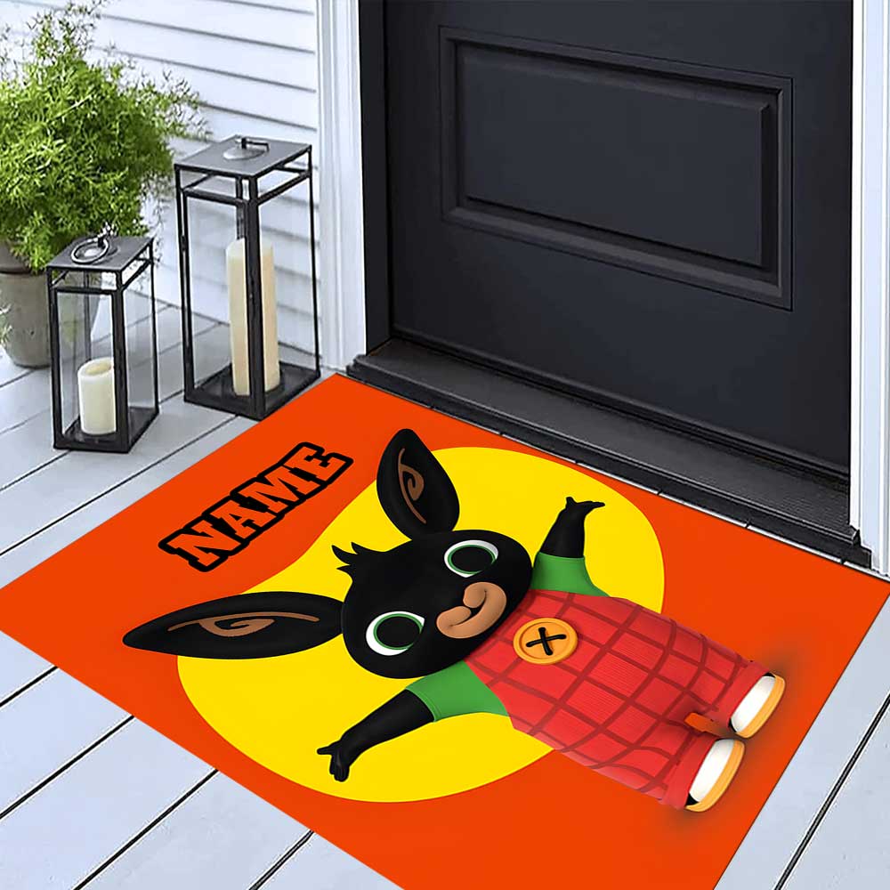 Bunny Customize your name rug, office chair cushion, home bedroom living room gift.
