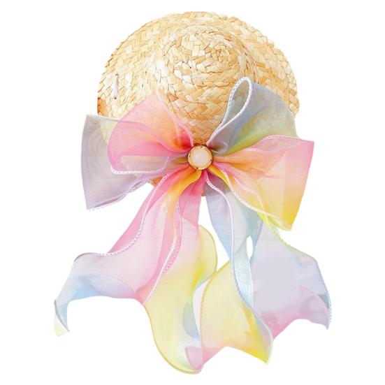 Кошачья шляпа с искусственным жемчугом, красочная лента, не вызывает аллергии, безопасна для кожи, износостойкая