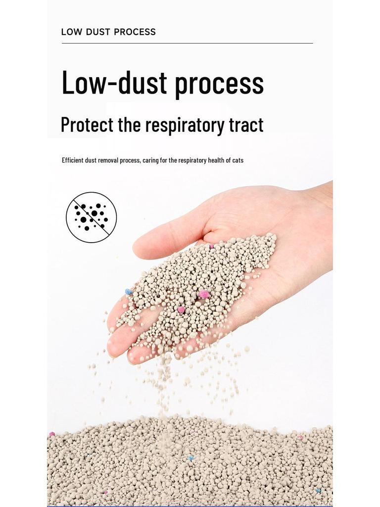 Бентонитовый дезодорирующий кошачий наполнитель, мало пыли, 40 цзинь, большой мешок, минеральный песок, 20 цзинь