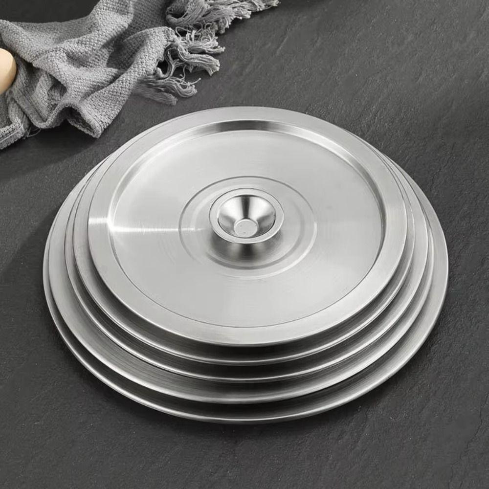 20-40cm Stainless Steel Pot Lids Universal Cookware Lid Reusable Frying Pan Metal Lid Bowl Cover Restaurant Kitchenware