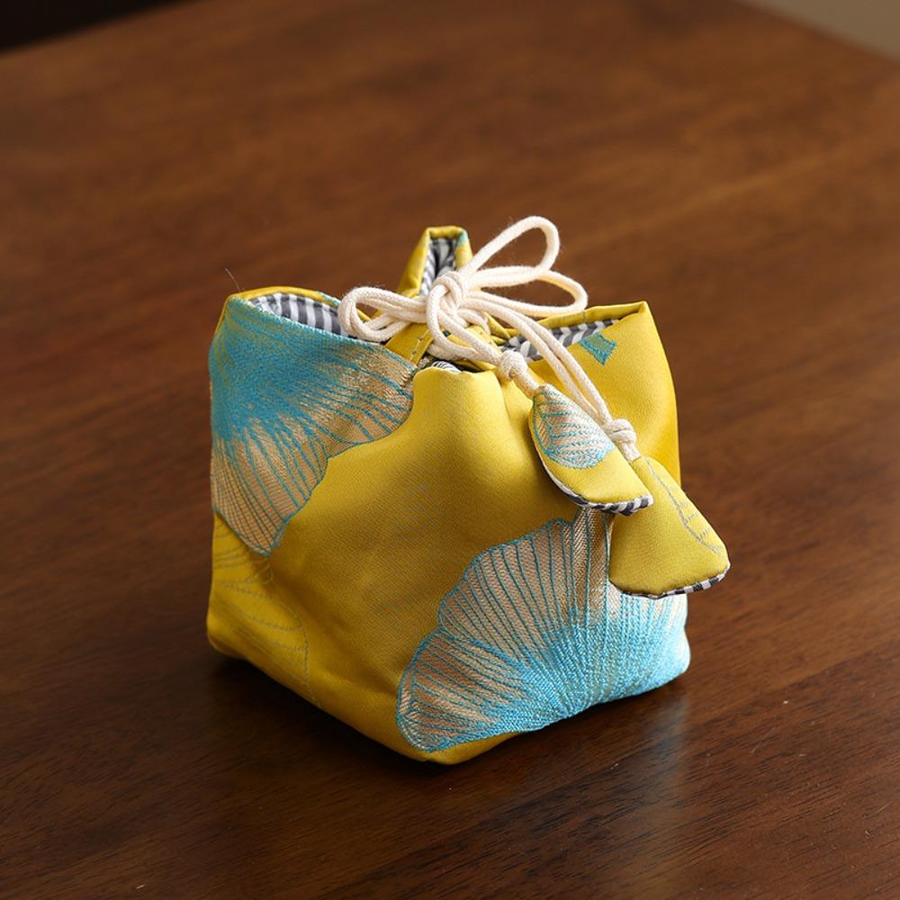 Небьющийся чехол для хранения чайной посуды, вышитая сумка в китайском стиле для мелких предметов