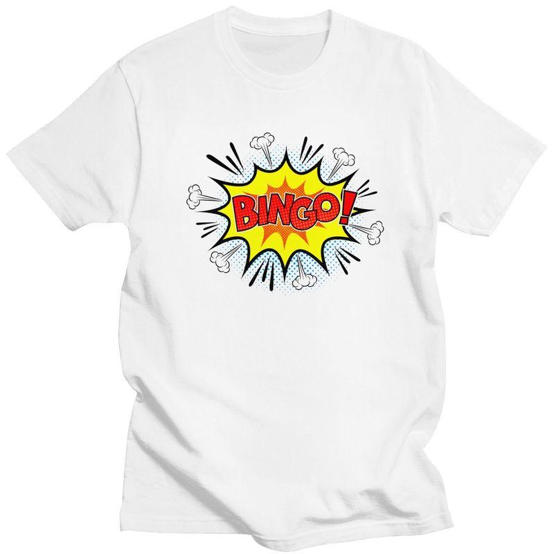 Custom Hot Game Bingo T Shirt for Men 100 Cotton Tshirt Leisure Tee Short Sleeves Tshirt Slim Fit Clothing Gift