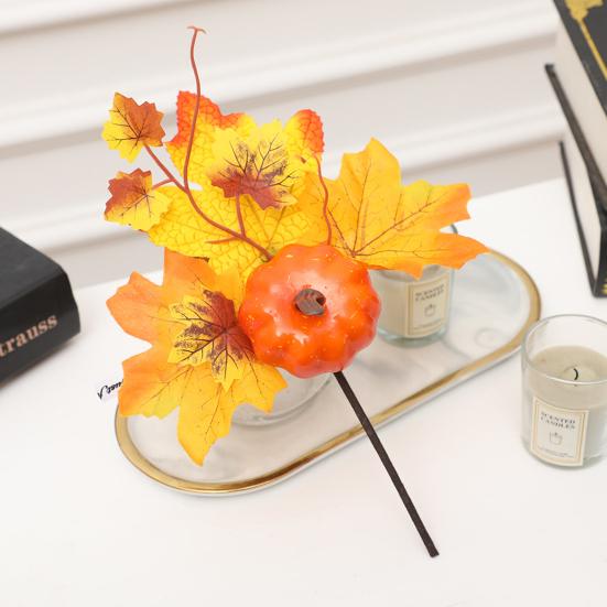 Поддельный кленовый лист, долговечный, простой в уходе, искусственные тыквы, кленовый лист для сбора урожая, вечеринки в честь Дня благодарения, Хэллоуина