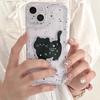 Ins Black Cat Imd Shokcproof Shell для Iphone 13 12 Pro Max 14 Promax 11 Милый мультфильм Прекрасная нескользящая задняя крышка Fundas