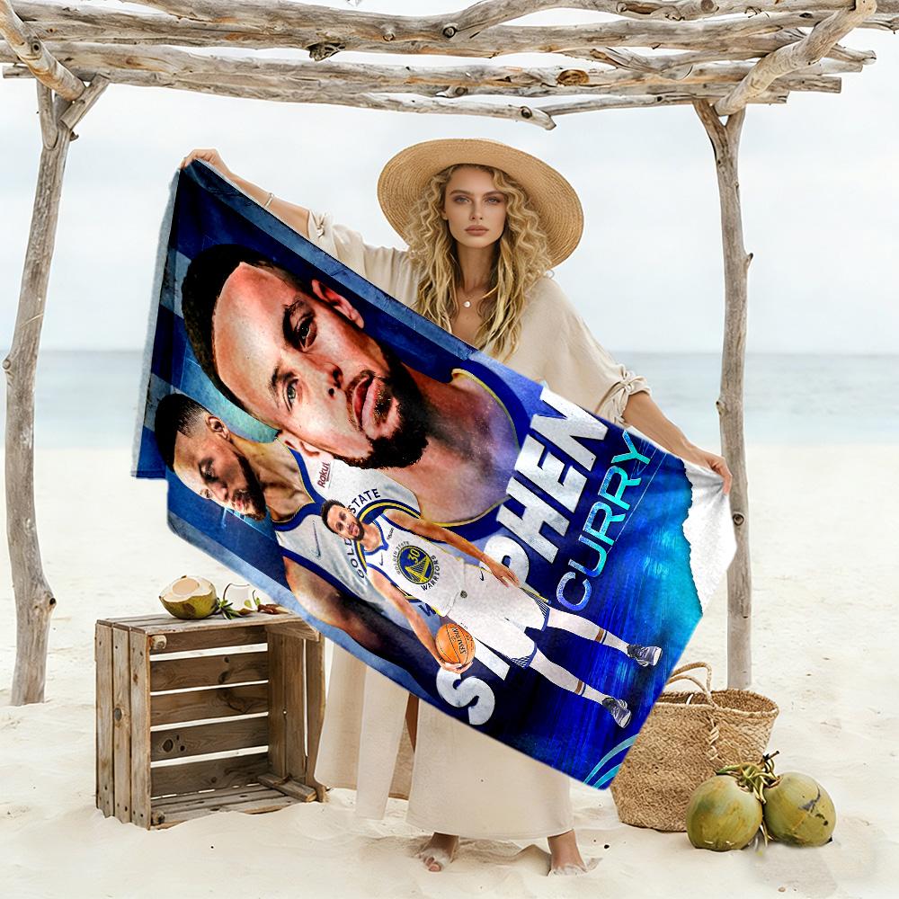 Steph Curry Star Game Out Beach Towel Super Soft & Absorbent Comfortable Lightweight Perfect for Traveling Yoga Camping and Swimming