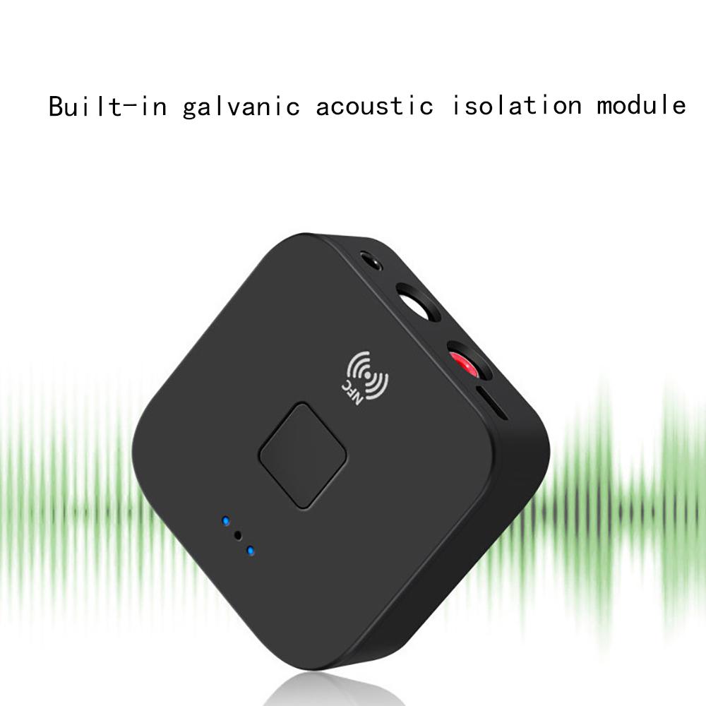 Bluetooth 5.0 Receiver Wireless 3.5mm Jack AUX NFC To 2 RCA Audio Stereo Adapter