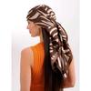 New Ladies Soft Satin Scarf Fashion Animal Stripes Print Square Scarf Women's Twill Shawl Wrap Hijab Headscarf 90*90CM