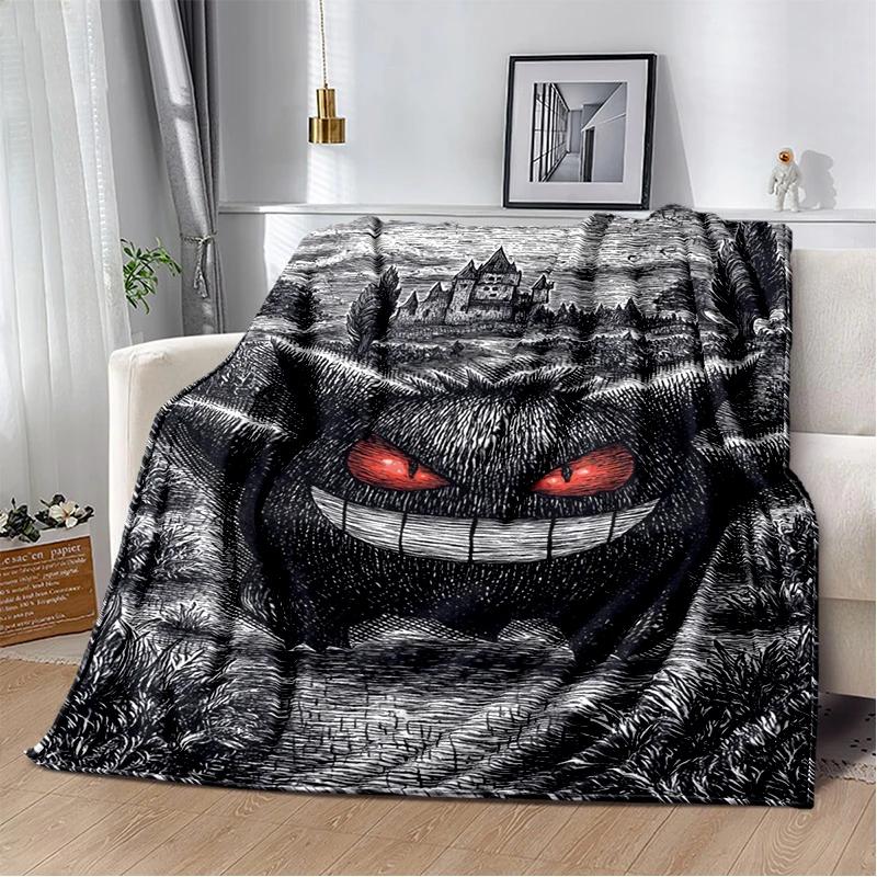 Pokemon Pikachu Cartoon Soft Flannel Blanket for Bed Bedroom Sofa Picnic,Throw Blanket for Cover Office Christmas Gift