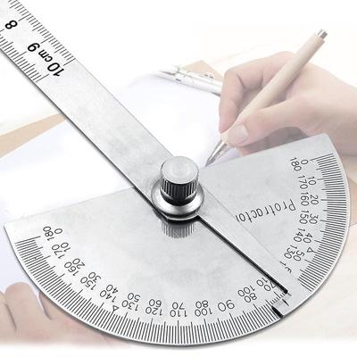 Нержавеющая сталь с круглой головкой 180 градусов транспортир угловой искатель вращающаяся измерительная линейка инструмент для машиниста 10 см линейка мастера