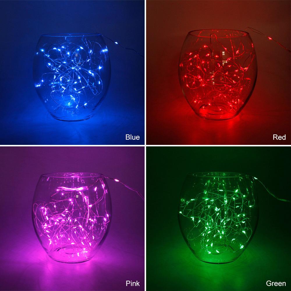 1 м, 2 м, 3 м, 5 м светодиодные гирлянды с серебряной проволокой, фея, 10-50 светодиодов, гирлянда для дома, рождественская елка, украшение для свадебной вечеринки