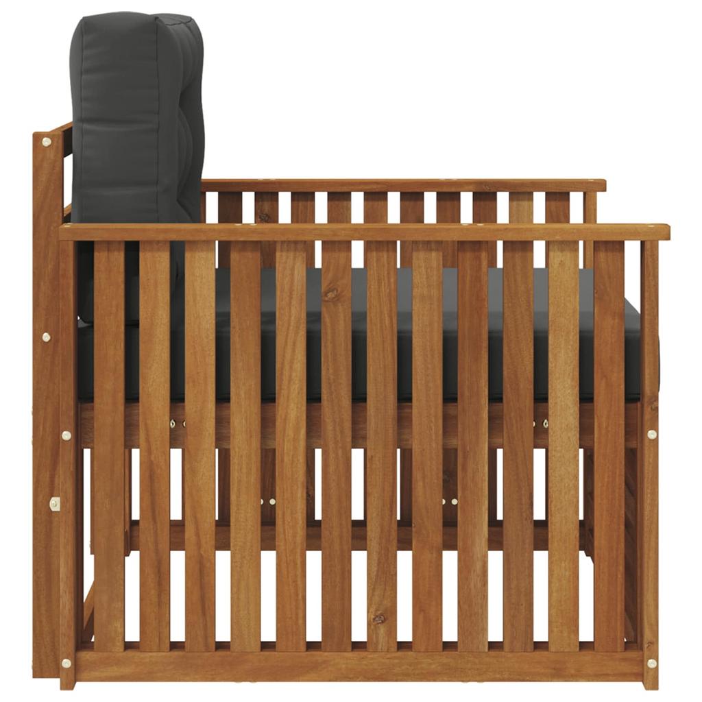 Outdoor Sofa Solid Acacia Wood and Polyester