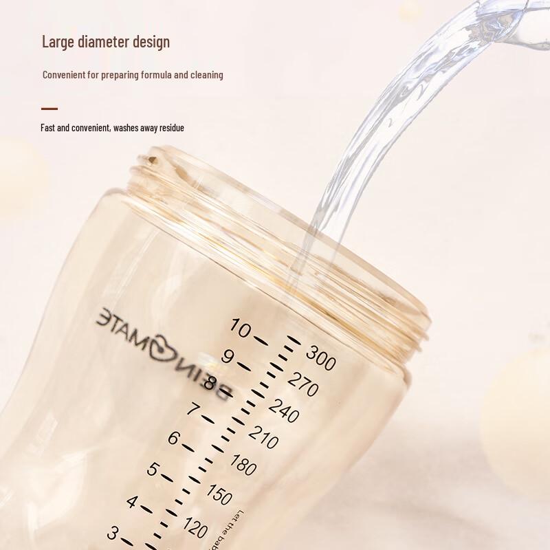 Beiyinmei Anti-Colic PPSU Baby Bottle with Handles and Straw
