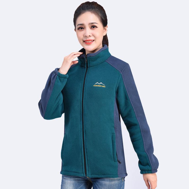 Осень и Зима Уличный Женский Флис Флисовая Женская Куртка Большого Размера Свободный Кардиган Воротник-стойка Свитер