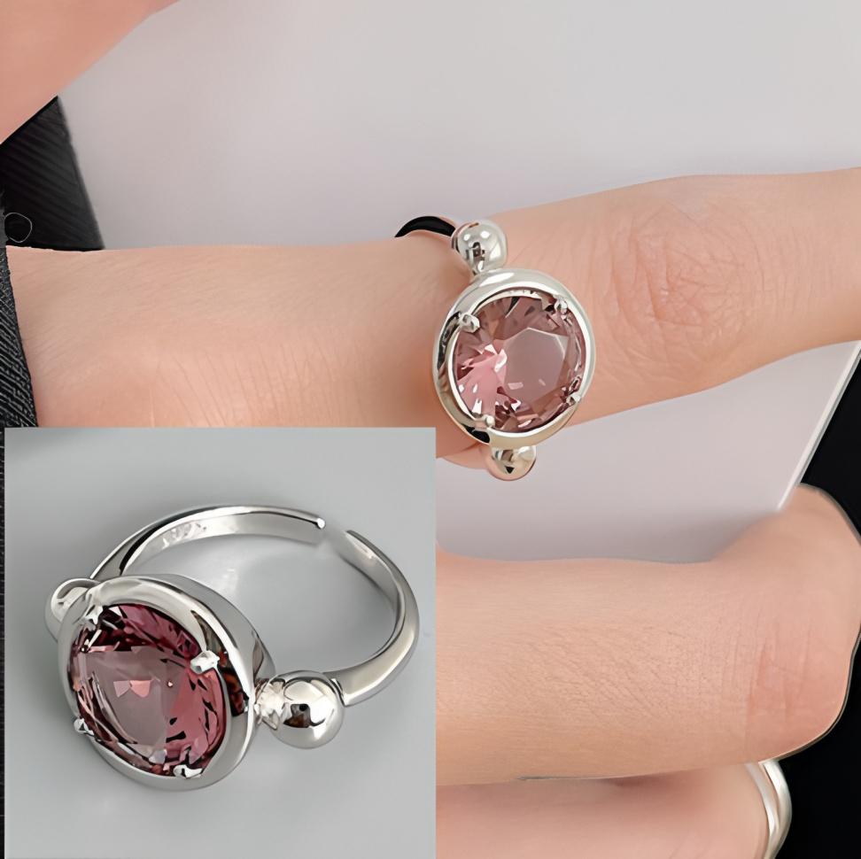 PANJBJ 925 Sterling Silver Golden Flower Rings For Women Drip Glaze Plant Irregular Adjustable Sweet Jewelry Gift Dropshipping