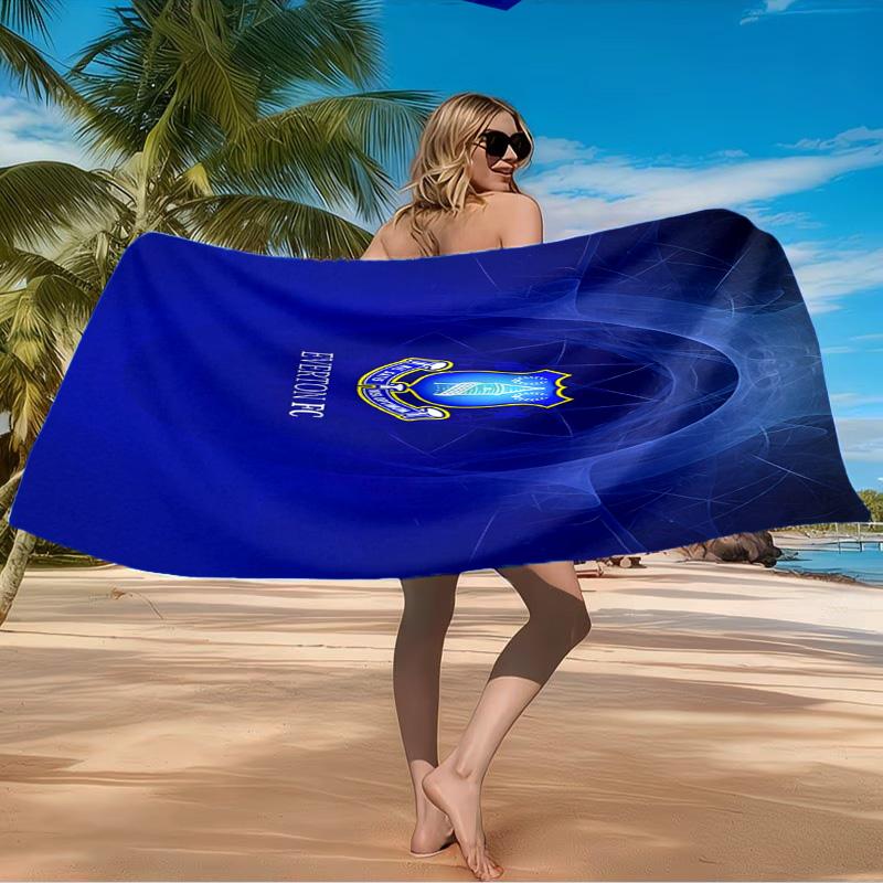 Everton Football Club Crest Beach Towel Microfiber Beach Towel, Lightweight and Quick-Dry, for Summer Travel, Swimming Pool Fan Birthday Gift