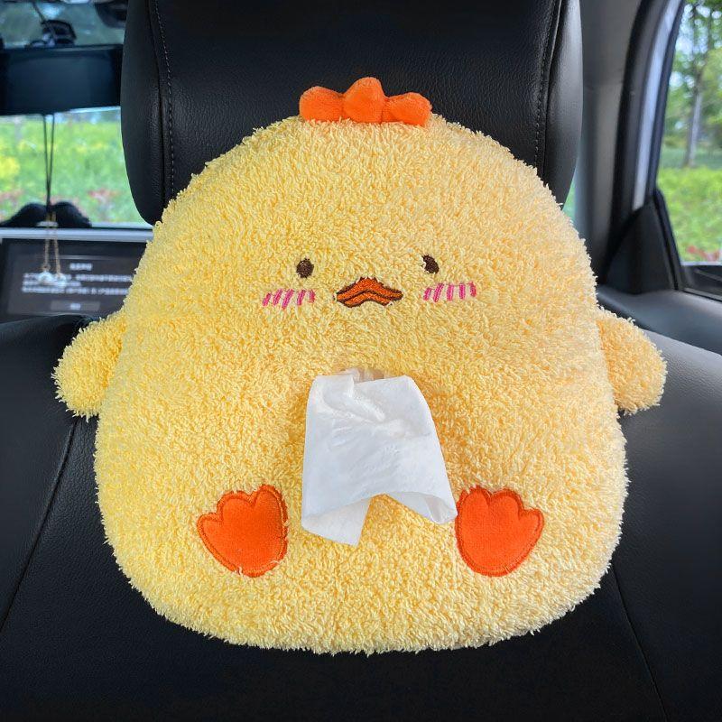Plush Car Tissue Box Cartoon Cute Creative Car Pendant Car Interior Tissue Box Sun Visor Toilet Paper Box