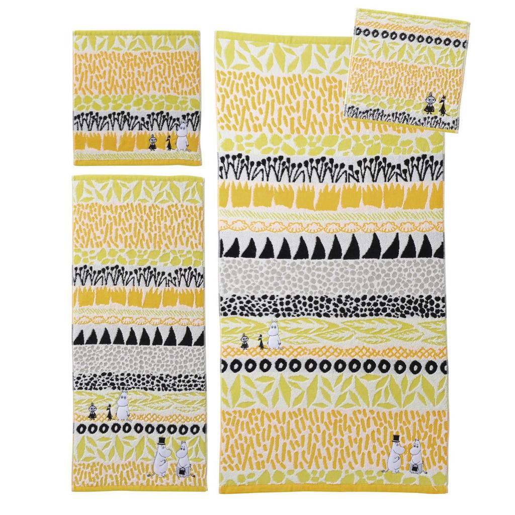 Marushin Moomin Bath Botanis 1405014300 Towel, 60x120cm, Appliqué Embroidery, No-Twist Yarn,