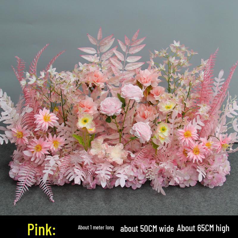 Wedding Aisle Floral Arrangement: Artificial Flower Basket & Row Decoration