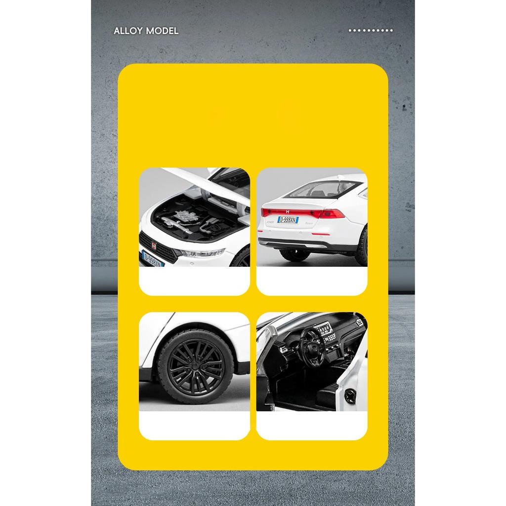 1/32 Honda Accord Alloy Muscle Car Model Sound and Light Pull Back Children's Toy Collectibles Birthday Gift