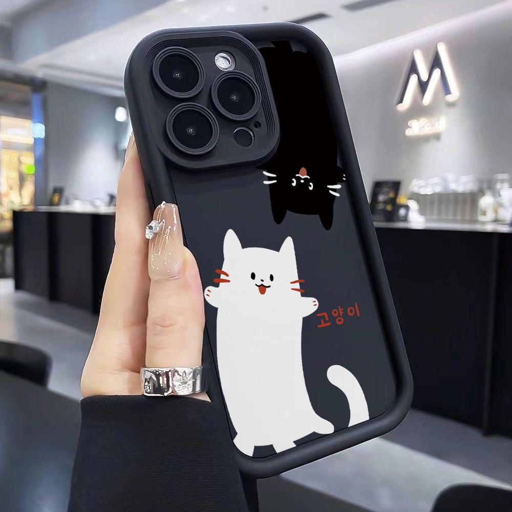 Милый чехол для телефона с черным котом для Xiaomi Redmi Note 14 13 12 12S 11 11S 10 9 Pro Plus A5 A3 14C 13C 12C 10C 9C 4G 5G Мягкий чехол