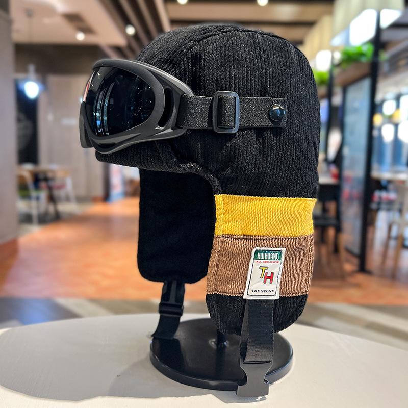 Ins Checkerboard Checkboard Lei Feng Cap Женская зимняя холодная теплая хлопковая шапка Мужская плюшевая шапка из овечьей шерсти Защита ушей