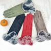 Autumn Imitation Rabbit Fur Mouth Gloves To Keep Warm Women'S Outdoor Suede Velvet Rex Rabbit Fur Mouth Gloves