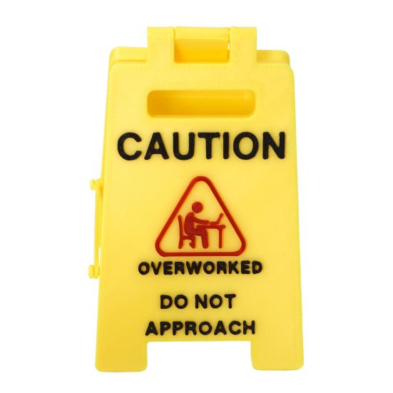 Caution Overstimulated Desk Sign Do Not Approach Office Desk Sign Workspace Cubicle