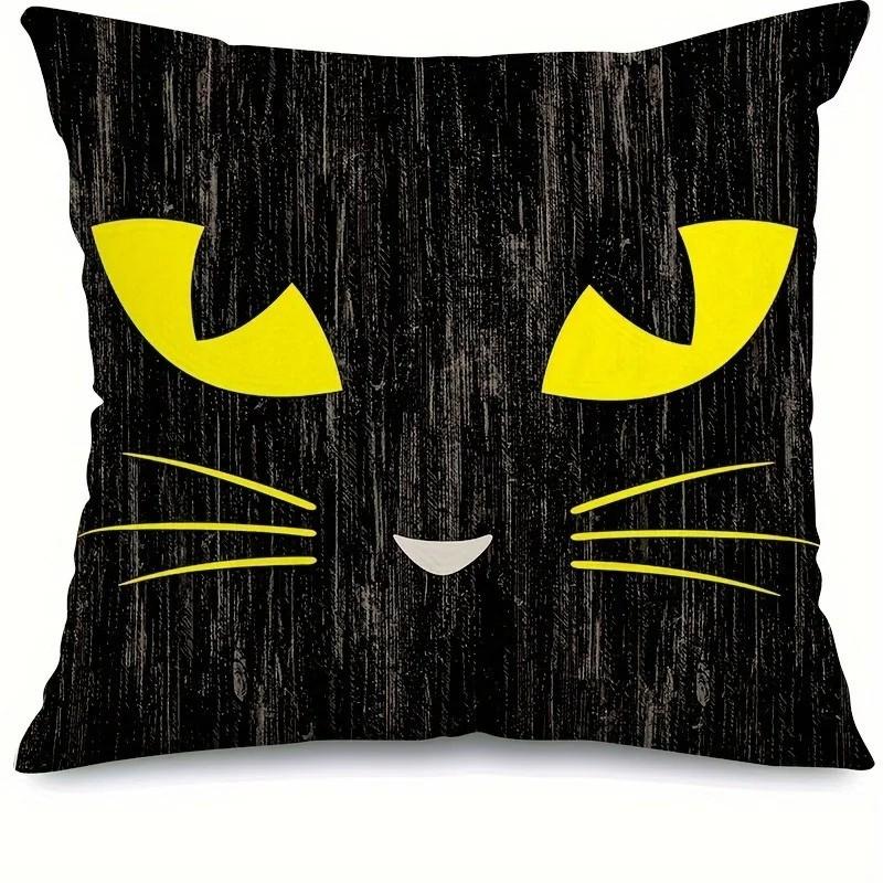 Home Decoration Halloween Theme Funny Face Digital Printing Pattern Cushion Covers For Sofa Bedroom Car Pillow Covers
