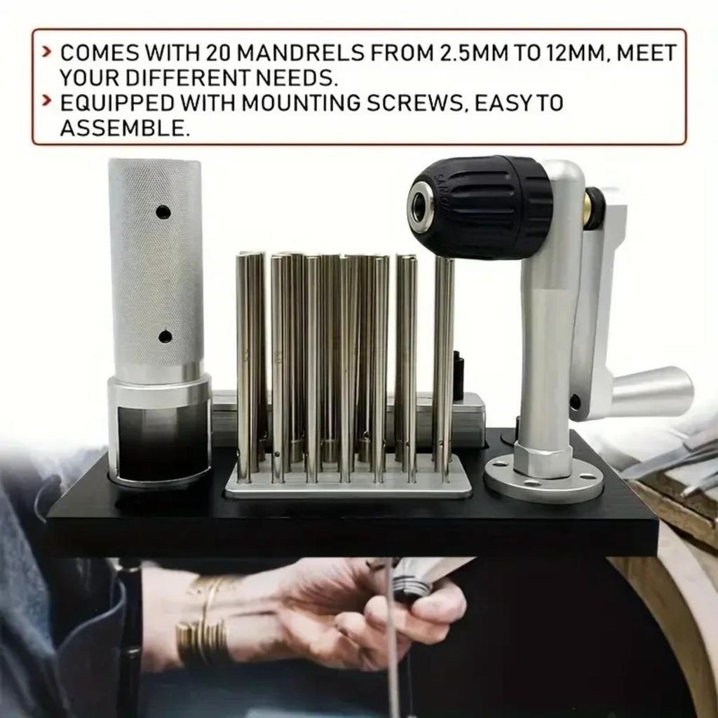 1pcs Stainless Steel Wire Puller with 20 Mandrels Small Round Tube Wire Tightener Hand Crank Hand Reel Wire Winder Jewellery Collar Tools Drawing