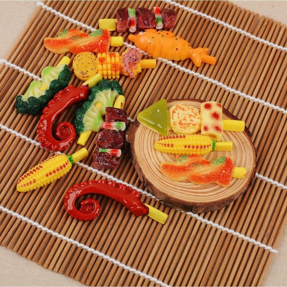 10PCS Simulated Corn Squid Skewers Flat Back Charms for Earrings Bracelet Hairpin DIY Jewelry Pendants Decoration Accessories