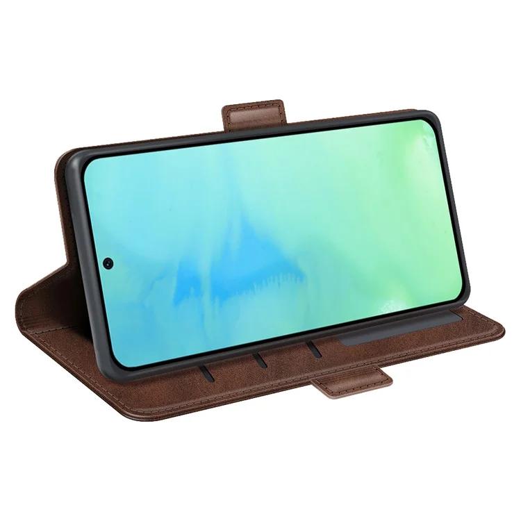 For Honor X8a 4G Calf Texture Phone Case PU Leather Dual Magnetic Clasp Foldable Stand Wallet Cover