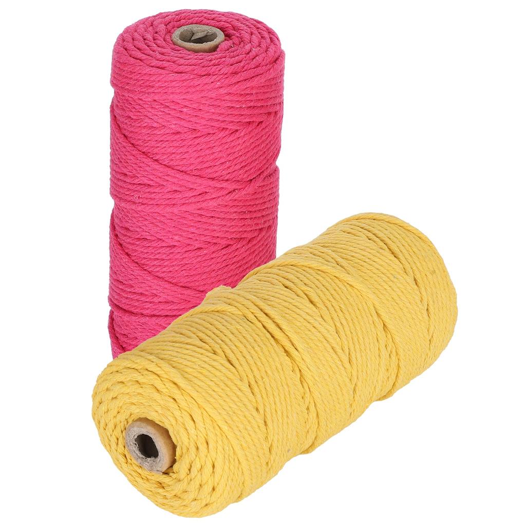 Натуральная хлопковая веревка Макраме Шнур Одножильная Пряжа для вязания Поделки DIY 3 мм 100 метров