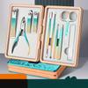 Manicure Set 10 In 1 Stainless Steel Gradient Professional Pedicure Kit Nail Scissors Grooming Kit With Travel Case