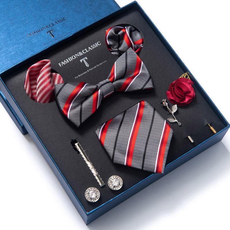Men'S Tie Bow Tie Square Towel 8-Piece Gift Box Set Boyfriend Tie Gift