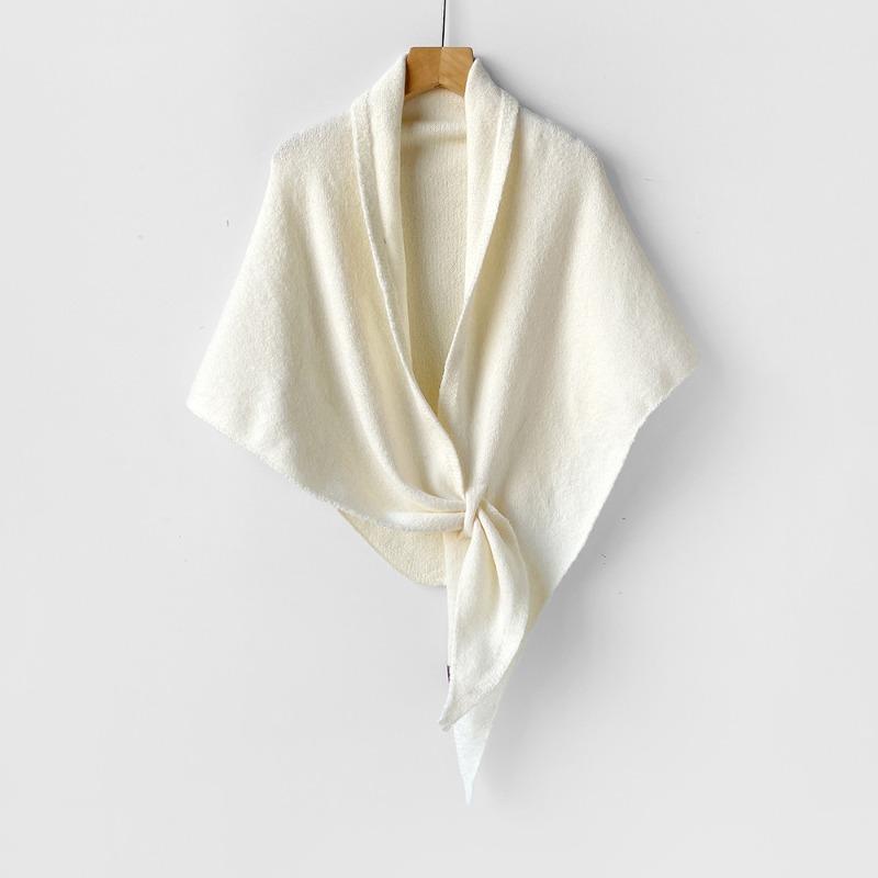 Lazy Elegant Celebrity Shawl Knitted Triangular Scarf Women's Autumn and Winter Neck Protection Warm Scarf Solid Color Shawl Air-conditioned Room