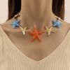 Fashion Trend Color Starfish Splicing Jewelry Women's Summer High Sense Necklace Women