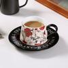 Light Luxury High-End Coffee Cup And Saucer Set, Gesang Flower Ceramic Cup, Niche Girls Gift, Afternoon Tea Flower Teacup