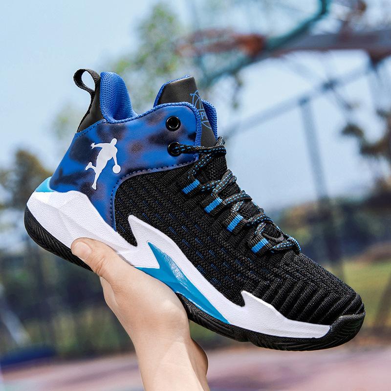 Spring and summer children's basketball shoes sgs sports boys' shoes fly-woven mesh student trend middle and older children's casual shoes
