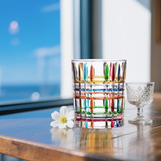 Красочные расписанные вручную стаканы для виски в готическом рок-стиле, бокалы для вина из ослепительного цветного натрий-кальциевого стекла