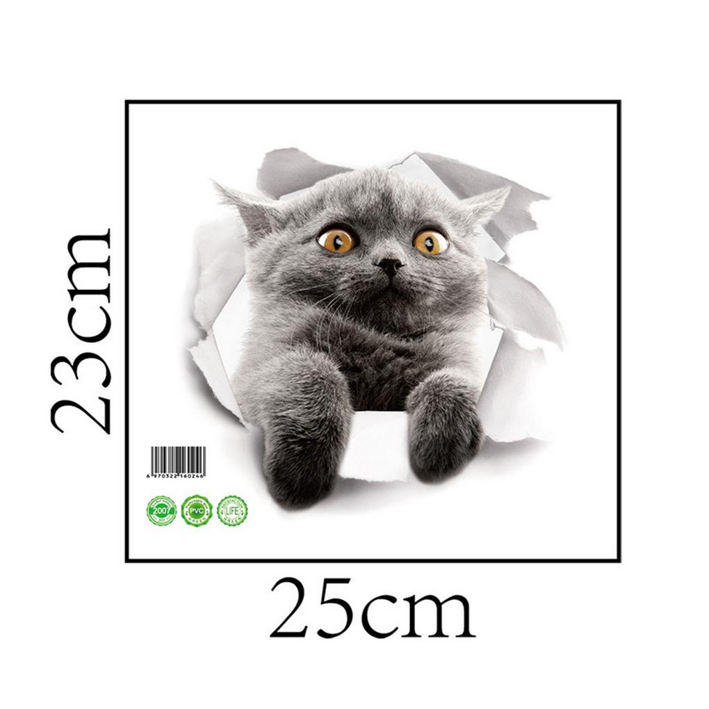 3D Милый Котенок Наклейка на табуретку Детская Спальня Декор Стены Кот Мультфильм Наклейка на Холодильник ADM