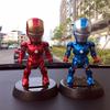 Shaking The Head Marrie Couple Car Decoration Toy With Vibrant Red And Blue Iron Man Design