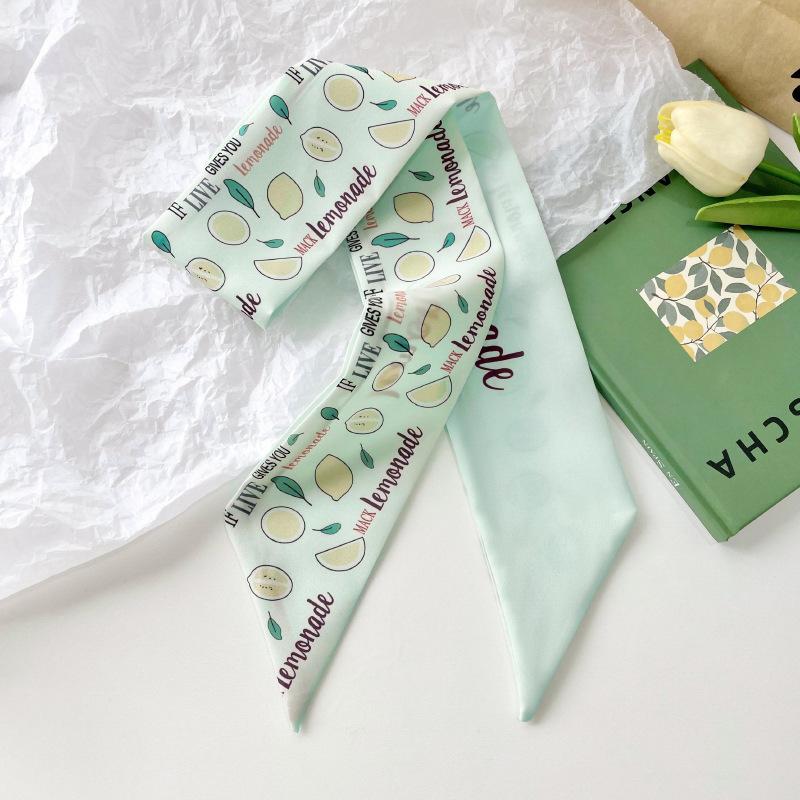 Long Silk Scarf, High-end New Versatile Hair Tie Streamer, Atmosphere Ribbon, Spring and Summer Decorative Scarf, Tied Bag Streamer