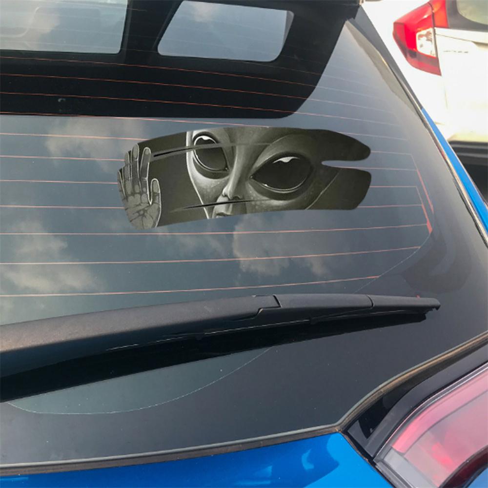 Универсальная наклейка на кузов автомобиля, дверь, окно, 3D-графика инопланетянина, виниловая наклейка из ПВХ, 30x20 см