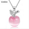 Lindon Apple Pendant Aecklace Jewelry Silvering Zircon Wedding Party Gift