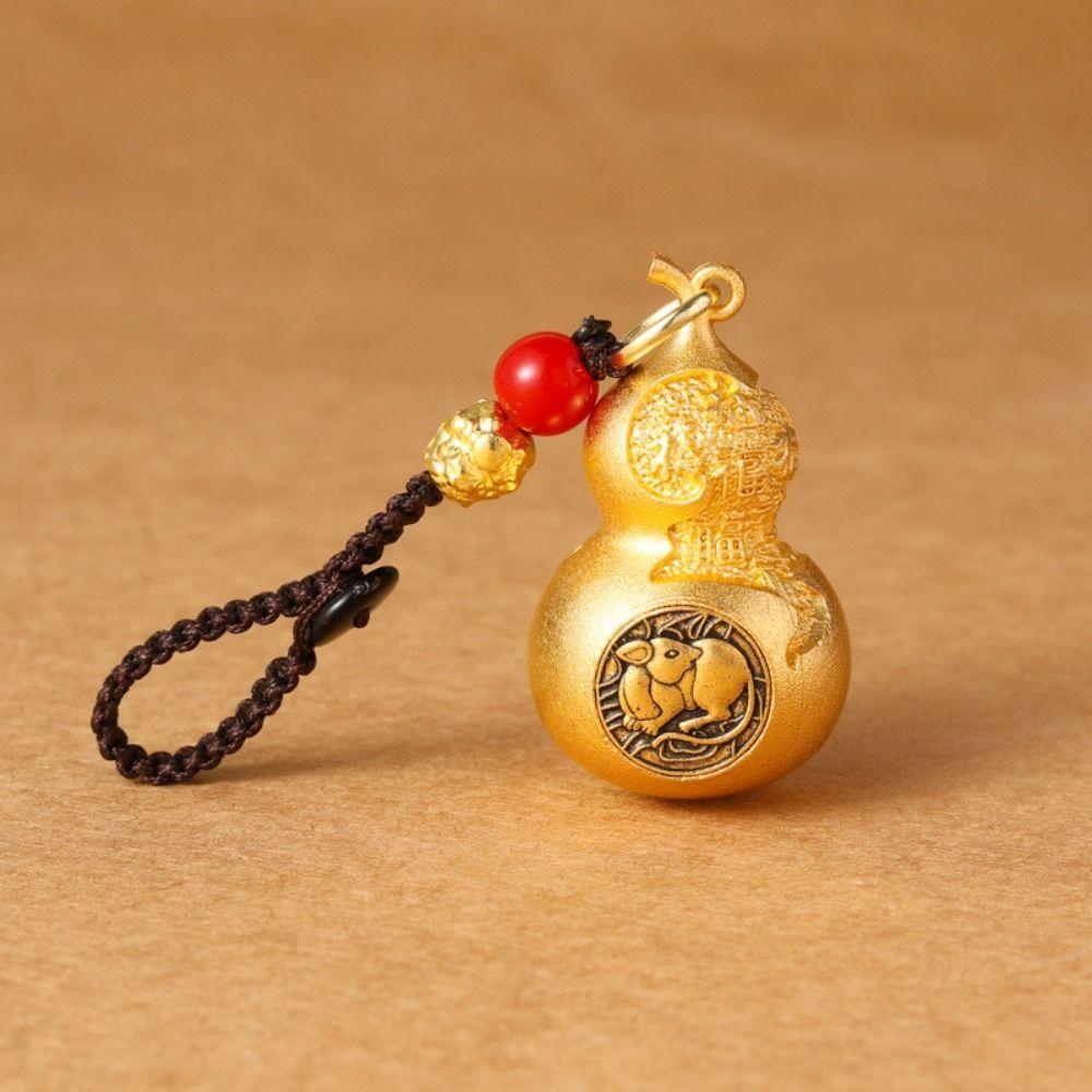 Feng Shui Zodiac Keychain Hanging Car Keychain Trendy Gourd Rotating Keychain Decoration