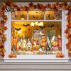 Spooky Party Glass Decor Halloween Window Clings, Pumpkins Skeletons Ghosts And Bats Print Decorative Creative Gift for Decals, Electrostatic