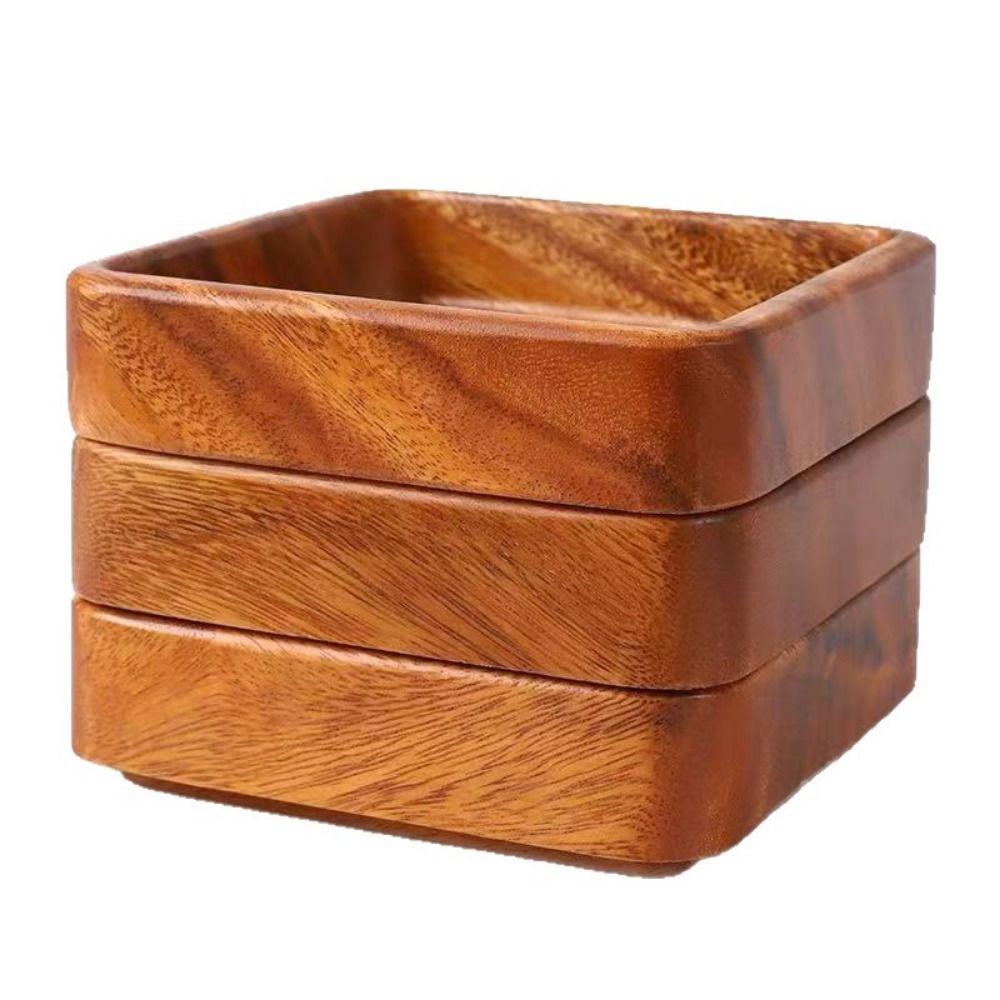 Stackable Candy Plate Wooden Fruit Tray Smooth Edge Tea Serving Plate Candy Serving